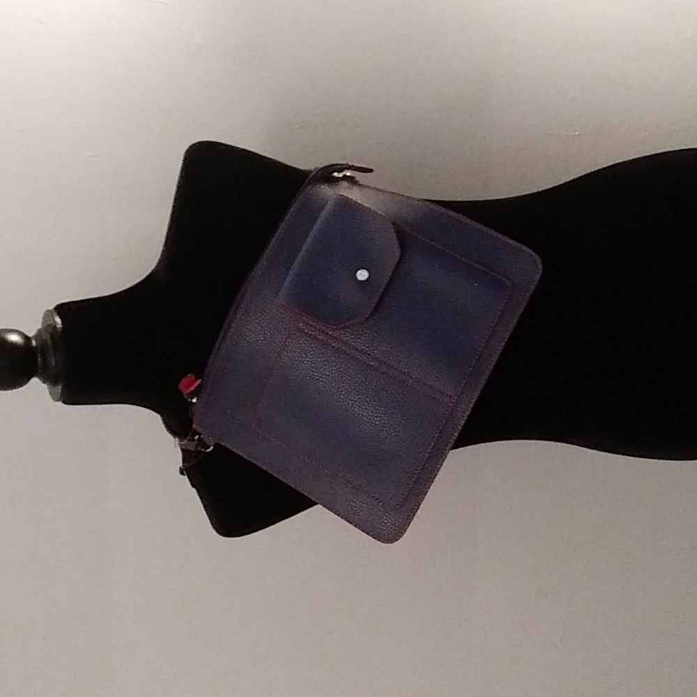 Tutilo Navy Leather Wristlet Waist Bag